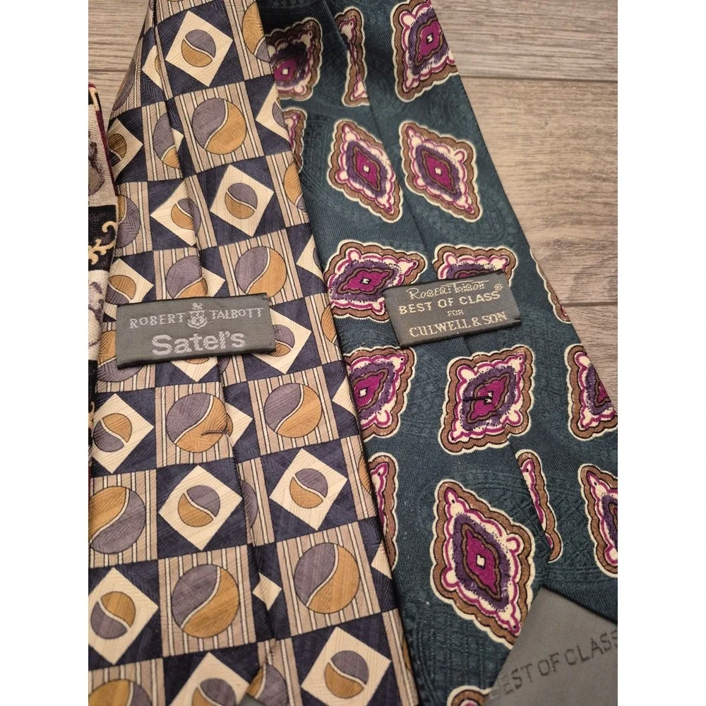Lot of 6 Robert Talbott & Designer‎ Silk Ties Mens Geometric Floral Abstract VTG